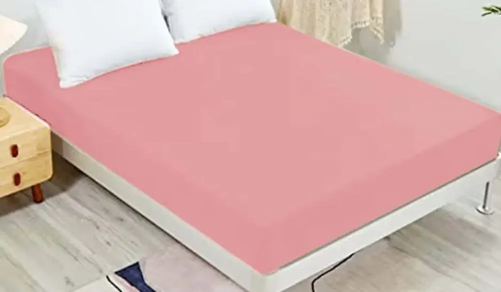 L's Lucky Home Full Size 100% Polyester Fitted Sheet, Pink